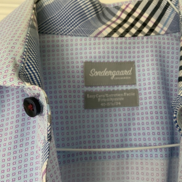 Men’s Dress Shirt - Contrasting Cuff and Collar - Sweden SZ 15.5 - Picture 2 of 2